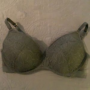 Lively 38DD Gray Lace Lined Wire-free X Back Bra